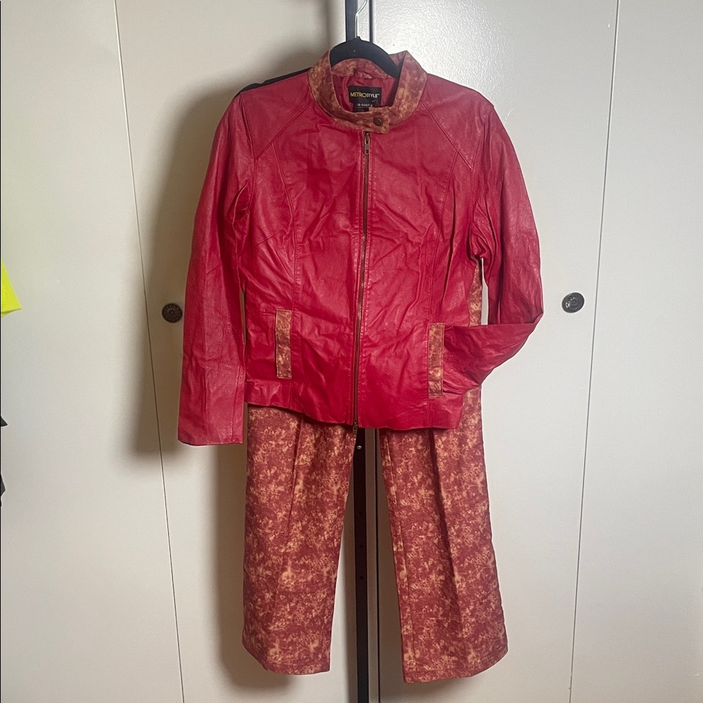 Metrostyle leather pants set